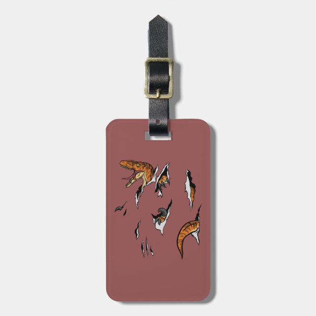 Velociraptor Escape Luggage Tag (Front Vertical)