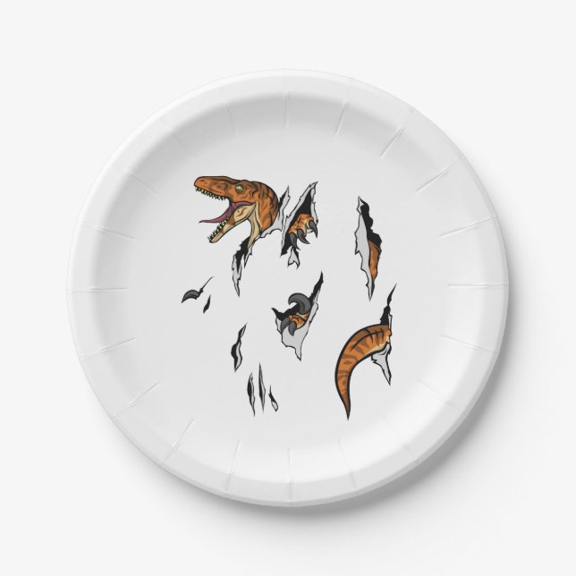 Velociraptor Escape Paper Plate (Front)