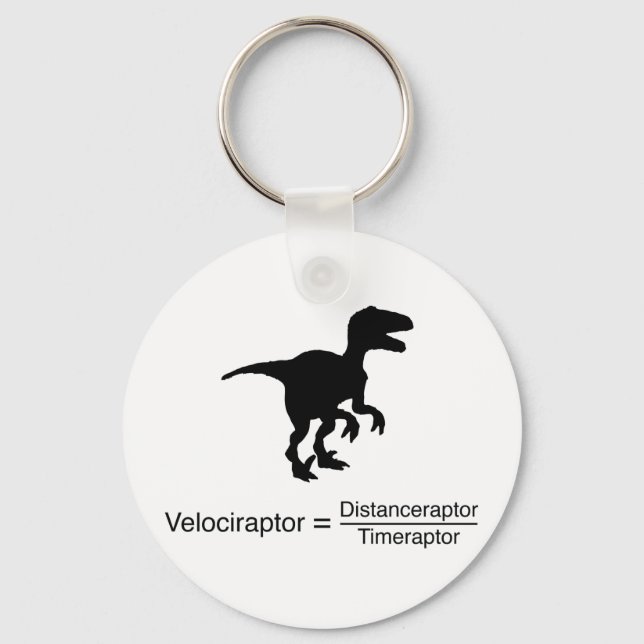 velociraptor funny science keychain (Front)