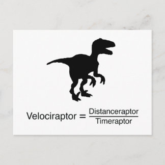 velociraptor funny science postcard