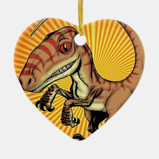 Velociraptor Raptor Dinosaur by Marco D Carillo Ceramic Ornament