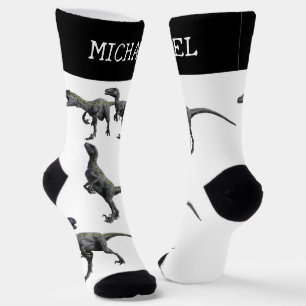 Velociraptor Raptor Dinosaur personalized Name Socks