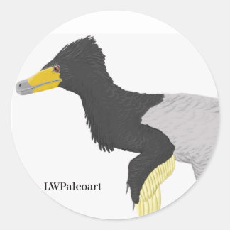 Velociraptor round sticker