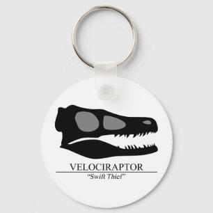 Velociraptor Skull Keychain