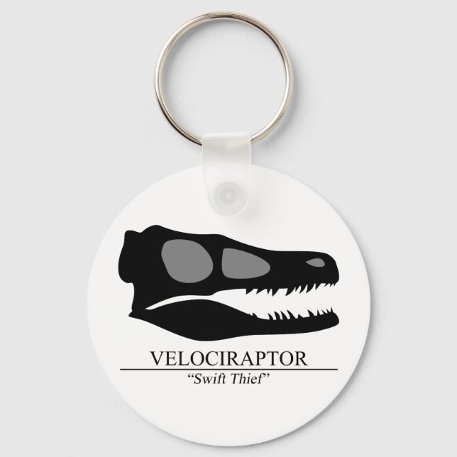 Velociraptor Skull Keychain (Front)