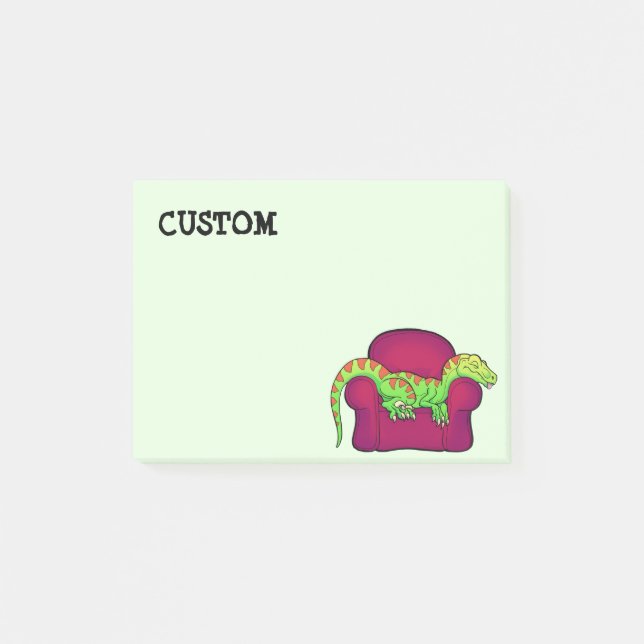 Velociraptor sleeping on couch- Five more minutes! Post-it Notes (Front)