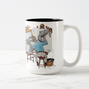 Velociraptor Triple Self Portrait Two-Tone Coffee Mug