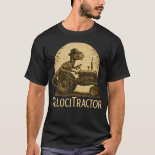 Velocitractor Funny Dinosaur Farmer Tractor Mashup T-Shirt