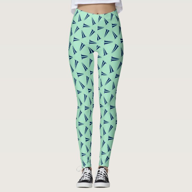 Velocity Pulse Geometric Seamless Pattern Leggings (Front)