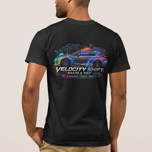 Velocity Shift Vinyl Wraps & Tint Custom Graphic T-Shirt (Back)