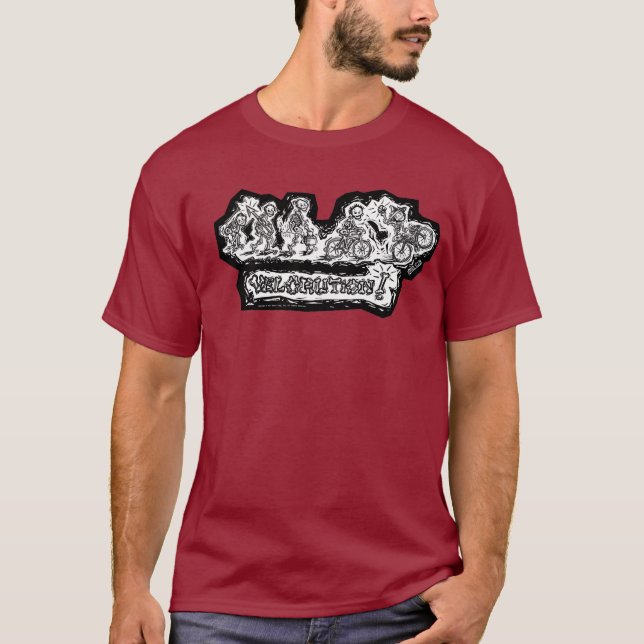Velorution-Évolution : T-shirt de bicyclette (Devant)