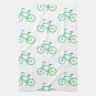 Vélos bleu vert vélos motif serviette de cuisine