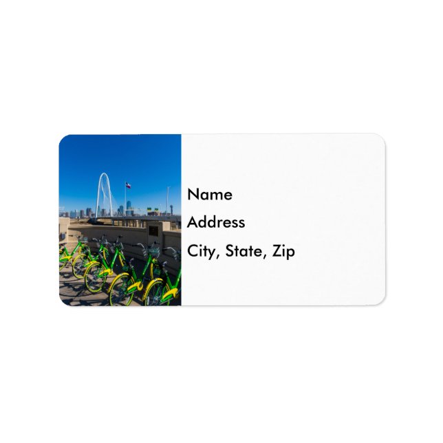 Vélos Et Étiquette de adresse Dallas (Devant)