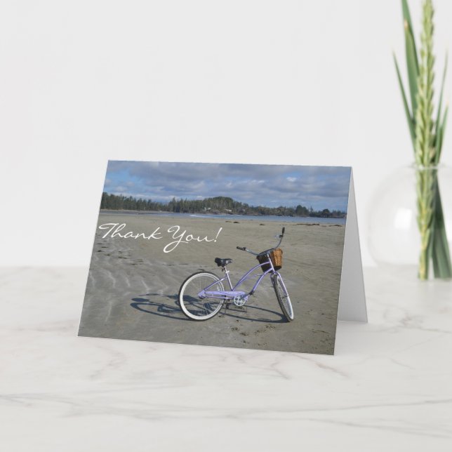 Vélos sur la plage Carte de remerciements (Devant)