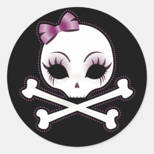 VelusaSkullie Classic Round Sticker