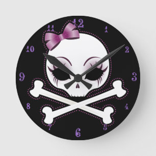 VelusaSkullie Round Clock