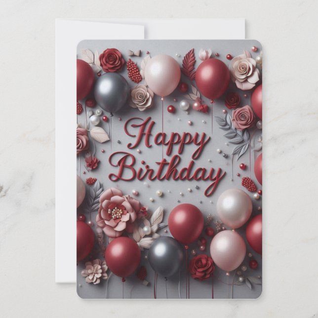 Velvet Birthday Love Invitation (Front)
