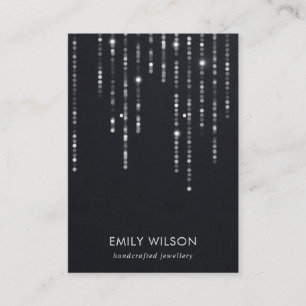 VELVET BLACK STRING LIGHTS STUD EARRING DISPLAY  BUSINESS CARD