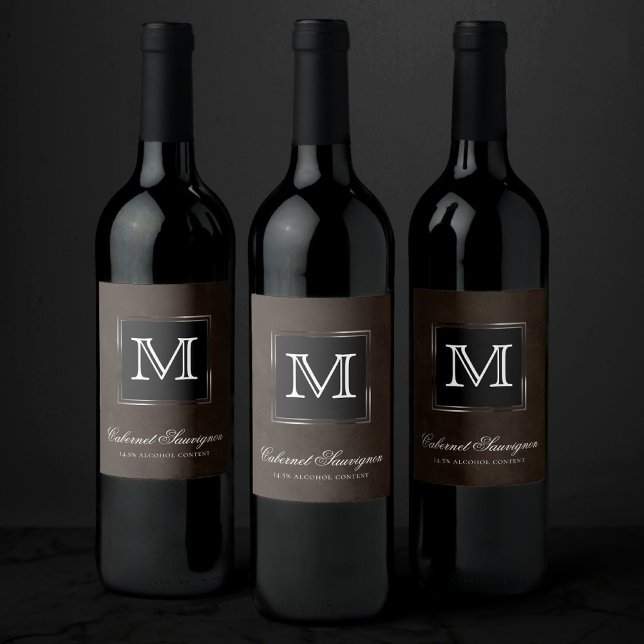 Velvet Bronze Grunge | Coffee Brown Suede Custom Wine Label (Creator Uploaded)