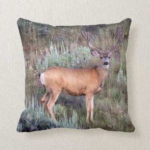 Velvet buck throw pillow