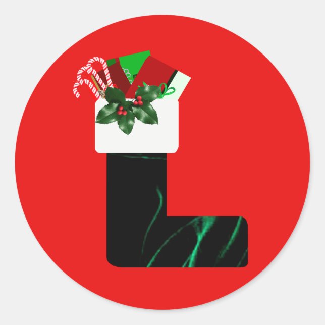 Velvet Christmas Stocking Sticker (Front)