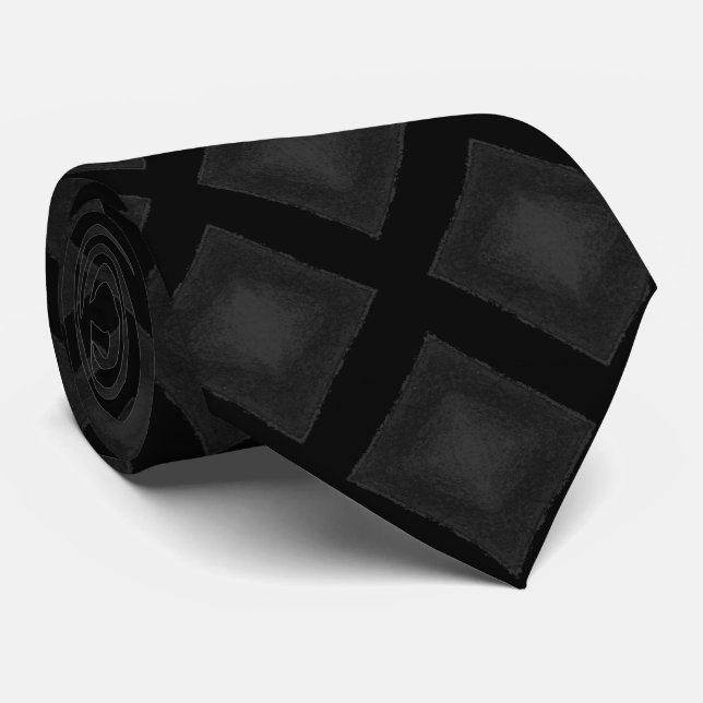 Velvet Diamonds (Charcoal) Tie (Rolled)