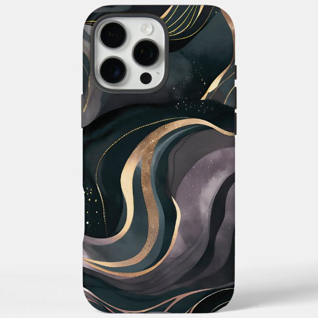 Velvet Eclipse | Dark Marble Gold Flow Case-Mate iPhone Case (Back)