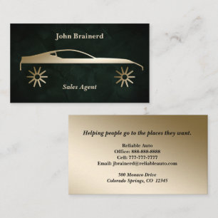 Velvet Emerald Green & Gold Carte de visite automa