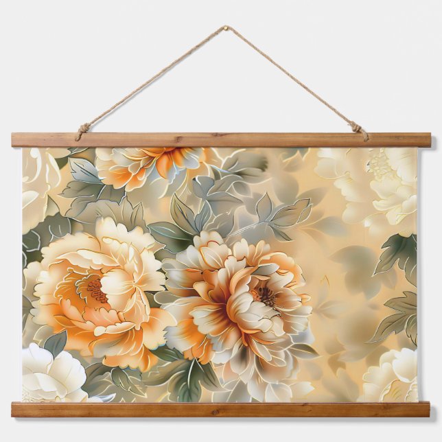 Velvet Fall Whispers Botanical Hanging Tapestry (Front)