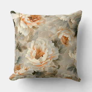 Velvet Fall Whispers Botanical Throw Pillow