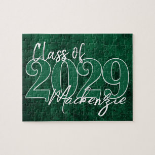 Velvet Grad Emerald Green Jewel Tone Grunge Jigsaw Puzzle
