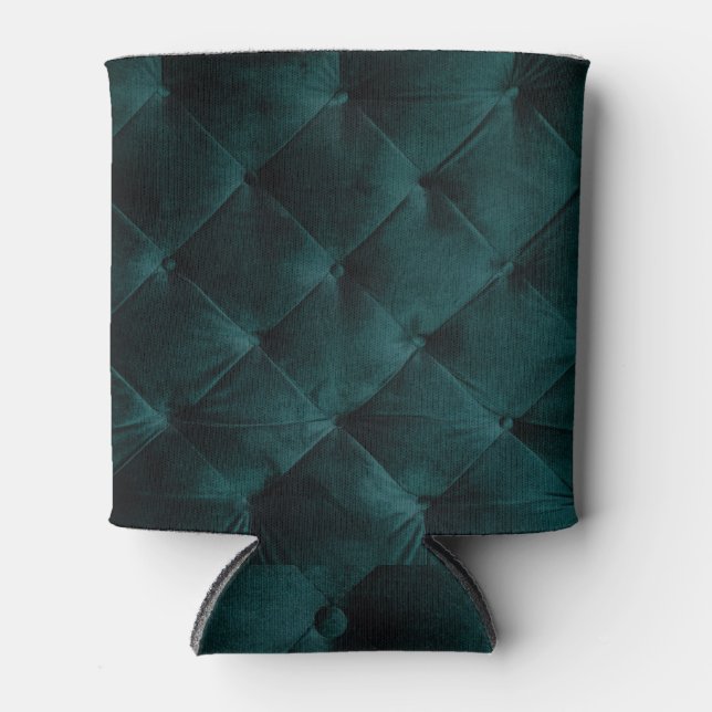 Velvet Green: Malachite Textile Elegance Can Cooler (Front)