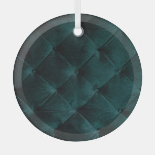 Velvet Green: Malachite Textile Elegance Glass Ornament