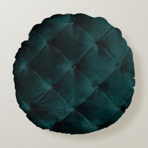 Velvet Green: Malachite Textile Elegance Round Pillow