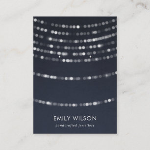 VELVET NAVY STRING LIGHTS STUD EARRING DISPLAY  BUSINESS CARD