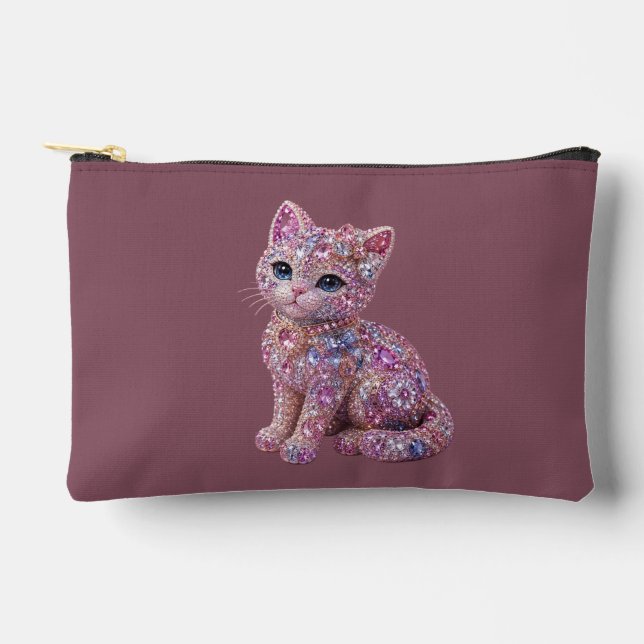 Velvet Night Cat Aesthetic Print Accessory Pouch (Front)