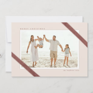 Velvet Ribbon accented Christmas photo design Invitation