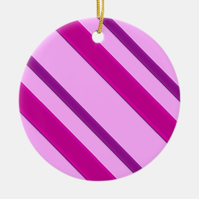 Velvet ribbons, plum and pink ceramic ornament (Front)