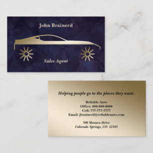 Velvet Royal Plum and Gold Auto Business Card