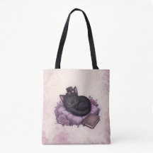 Velvet’s Dark Magic Cozy Black Cat Tote Bag