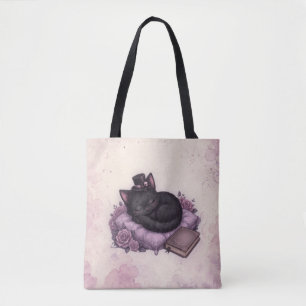 Velvet’s Dark Magic Cozy Black Cat Tote Bag