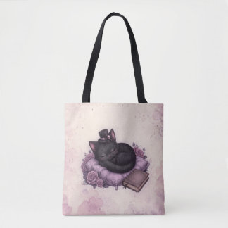 Velvet’s Dark Magic Cozy Black Cat Tote Bag
