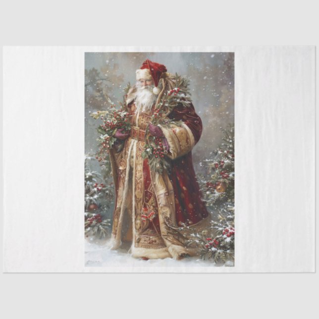 Velvet Santa Tissue Paper (Front)