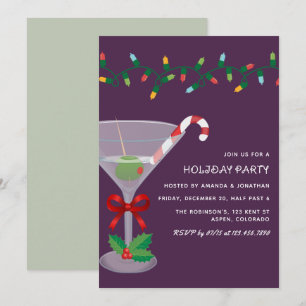 Velvet Spruce Christmas Holiday Cocktail Party Invitation