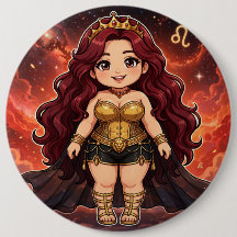 Velvet Universe Zodiac — Leo Golden Flame Button