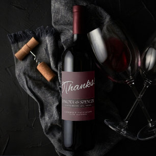 Velvet Wine Grunge   Maroon Bordeaux Merlot Thanks Label
