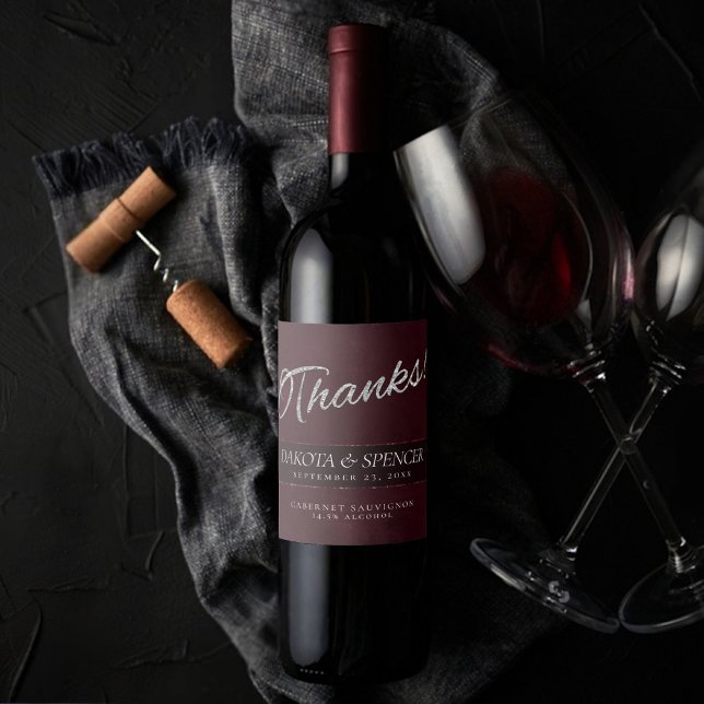 Velvet Wine Grunge | Maroon Bordeaux Merlot Thanks Wine Label (Creator Uploaded)