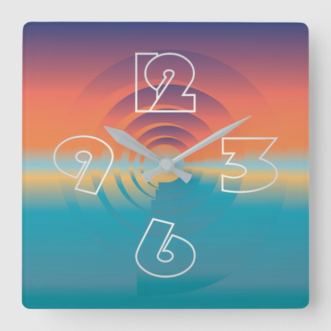 velvety blue rose square wall clock (Front)