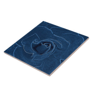 velvety blue rose tile