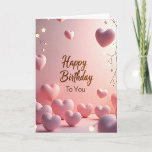Velvety Hearts Birthday Card